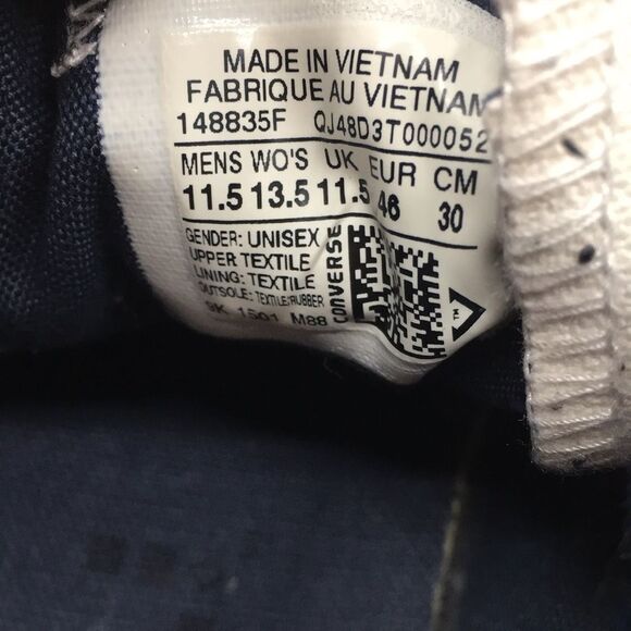 Men’s American Flag Patriotic Red White and Blue Converse Chucks Size 11.5 M - Picture 11 of 16